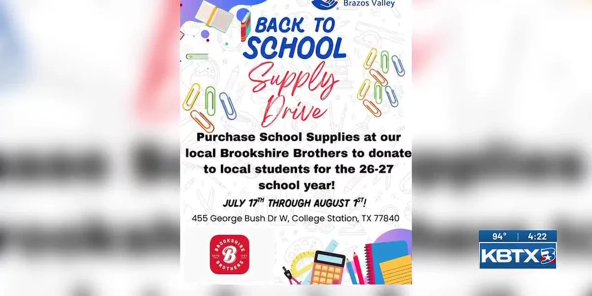 United Way of the Brazos Valley hosts Back-to-School Supply Drive