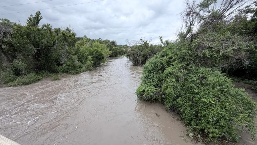 Officials monitor high water at Elm Creek in Taylor County