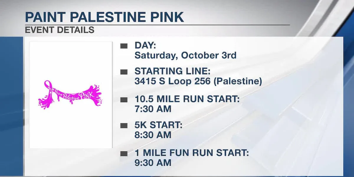 16th Annual Paint Palestine Pink returns Saturday to fund cancer screenings