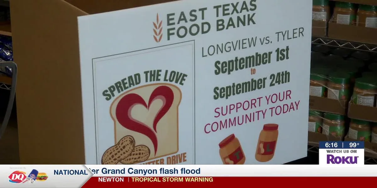 East Texas Food bank kicks off 3rd annual Tyler vs Longview peanut butter drive