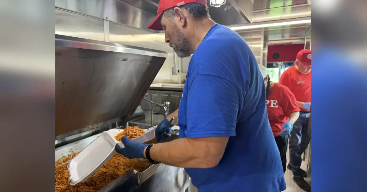Salvation Army serving meals July 20