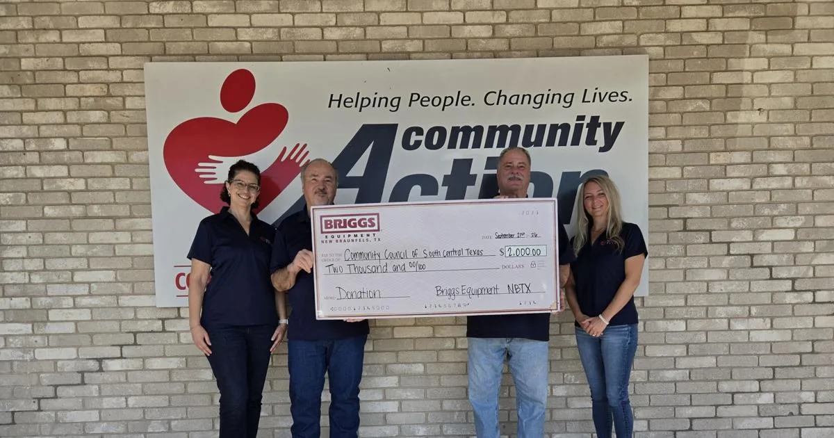 Briggs Equipment New Braunfels donates $2K to community action nonprofit