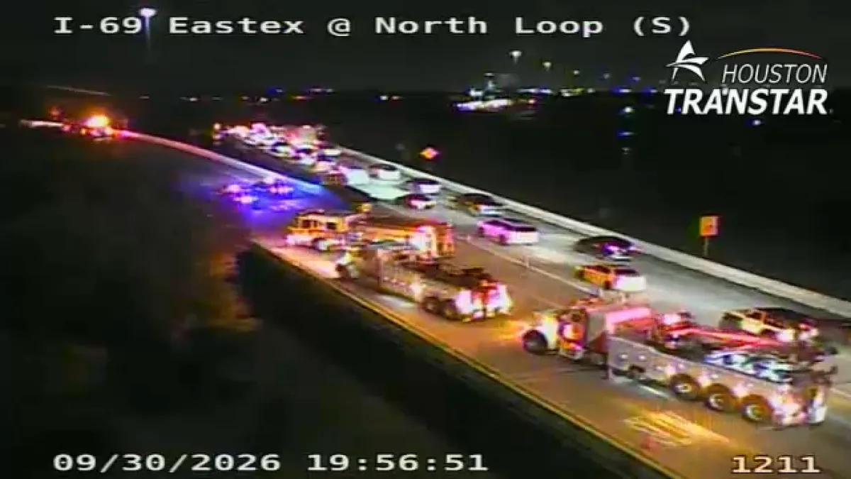 Driver killed after crashing into HPD vehicle as officers blocked Eastex Freeway overnight: Police