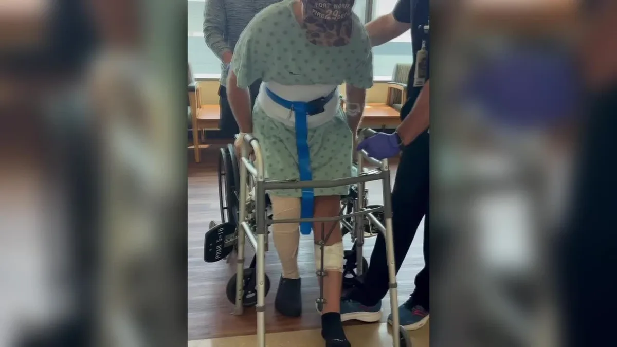 Fort Worth firefighter fights to walk and serve again after severe garage collapse