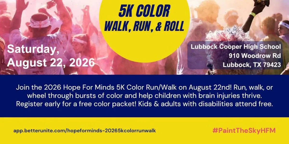 Hope for Minds hosts 7th Annual Color Run/Walk/Roll in Lubbock