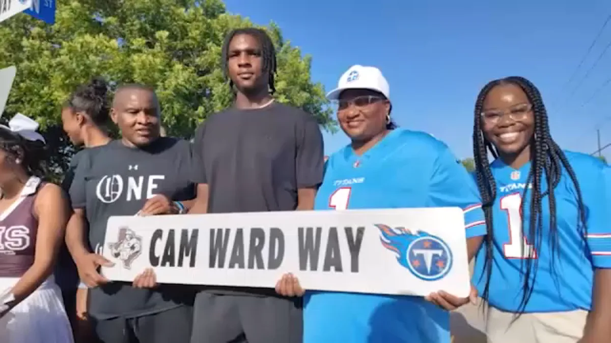 West Columbia celebrates Titans quarterback Cam Ward by renaming street after him