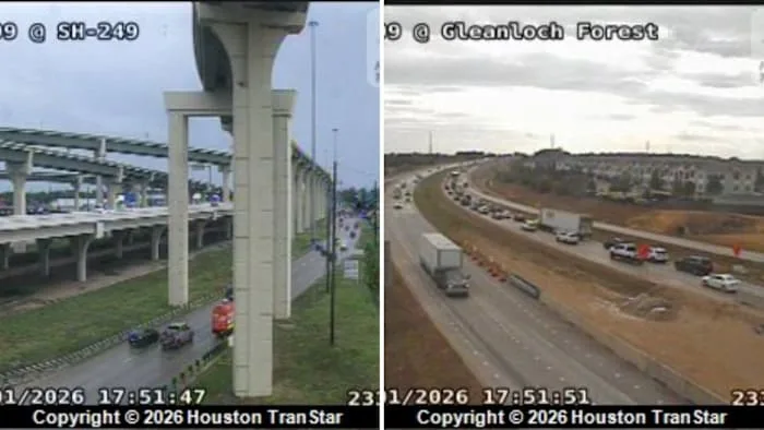 Westbound lanes of Grand Parkway closed at Tomball Parkway after person falls from overpass
