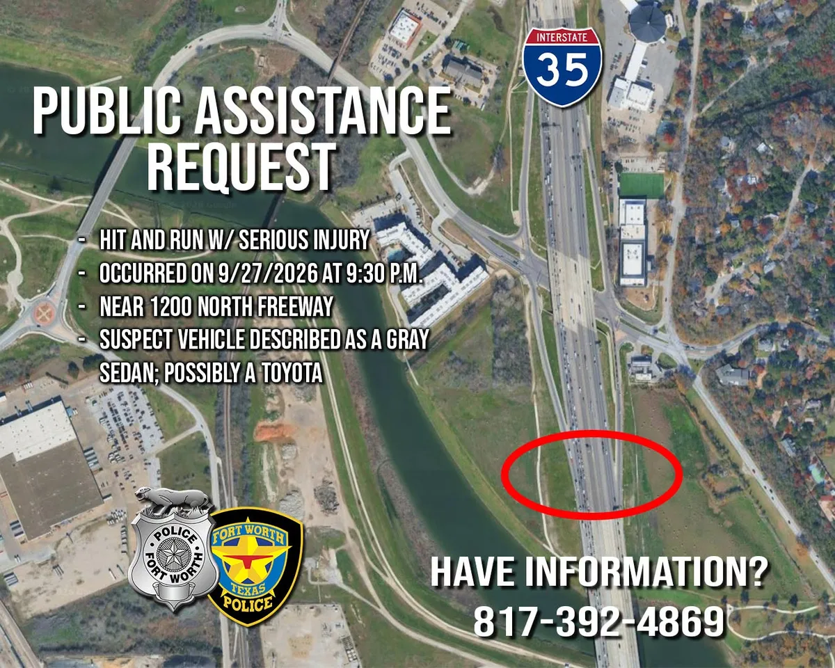 Fort Worth I-35W hit-and-run leaves motorcyclist injured