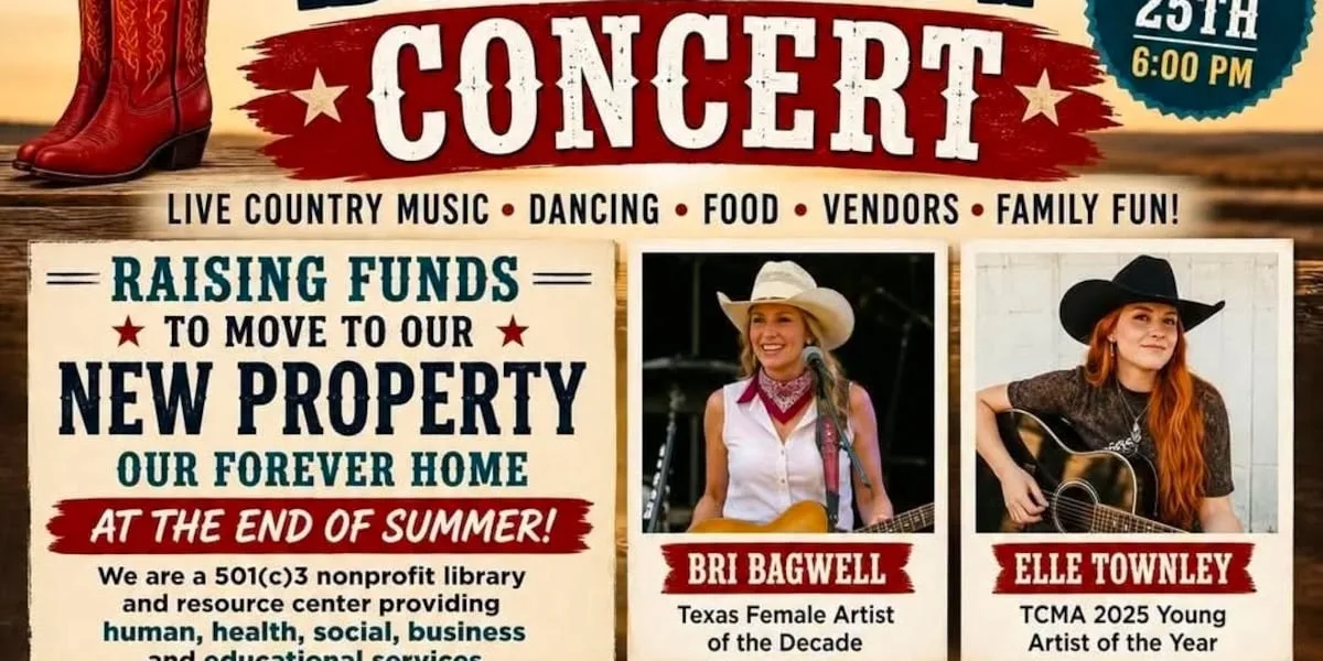Country concert benefit aims to raise $100K for Jarrell community library facing relocation