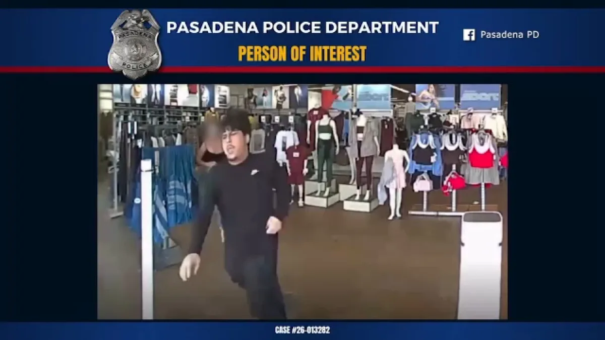 Suspect caught running out of Old Navy after allegedly filming woman undressing, Pasadena PD says