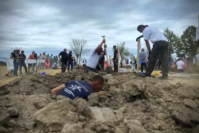 Competitors dig deep in Hungarian grave-digging contest