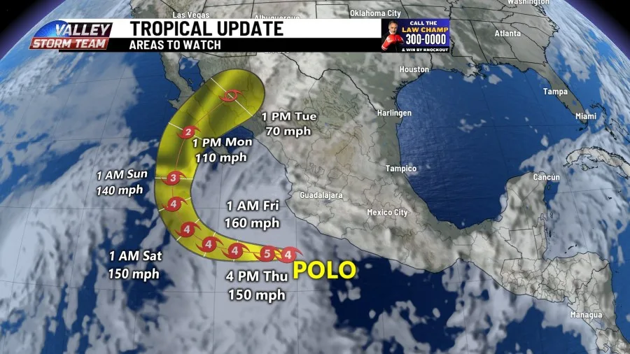 Hurricane increasing the chance for rain for the Valley next week