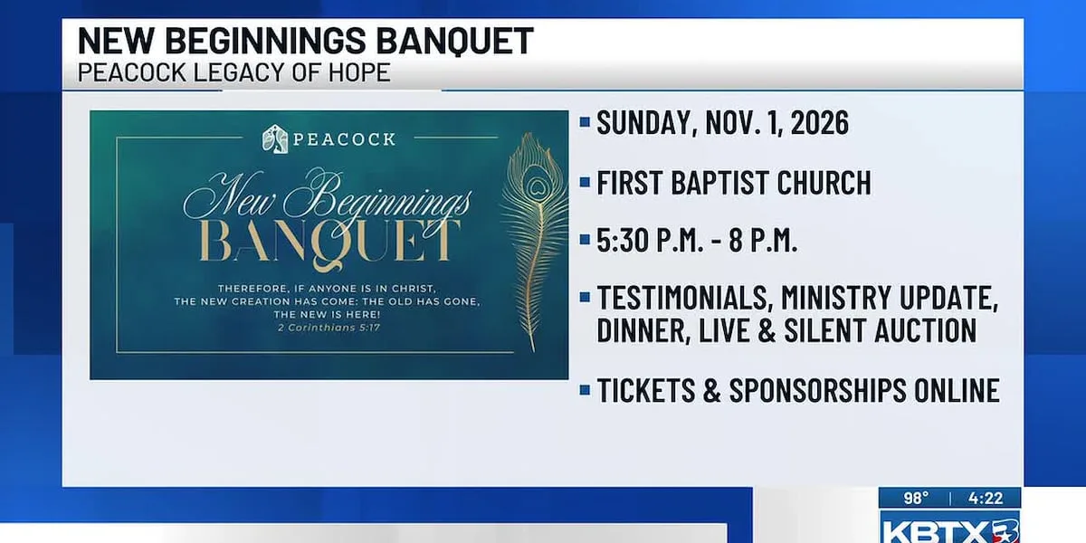 Peacock Legacy of Hope to host fundraising banquet for single mothers
