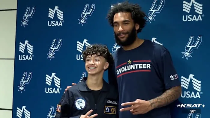Spurs' Julian Champagnie joins USAA event honoring Gold Star families