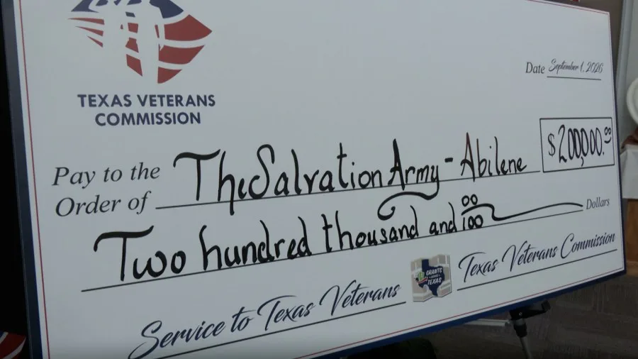 Texas Veterans Commission presents $200,000 grant to Abilene Salvation Army