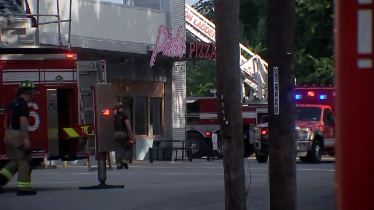 Fire near Washington Ave may have started at pizza parlor before spreading to warehouse: HFD