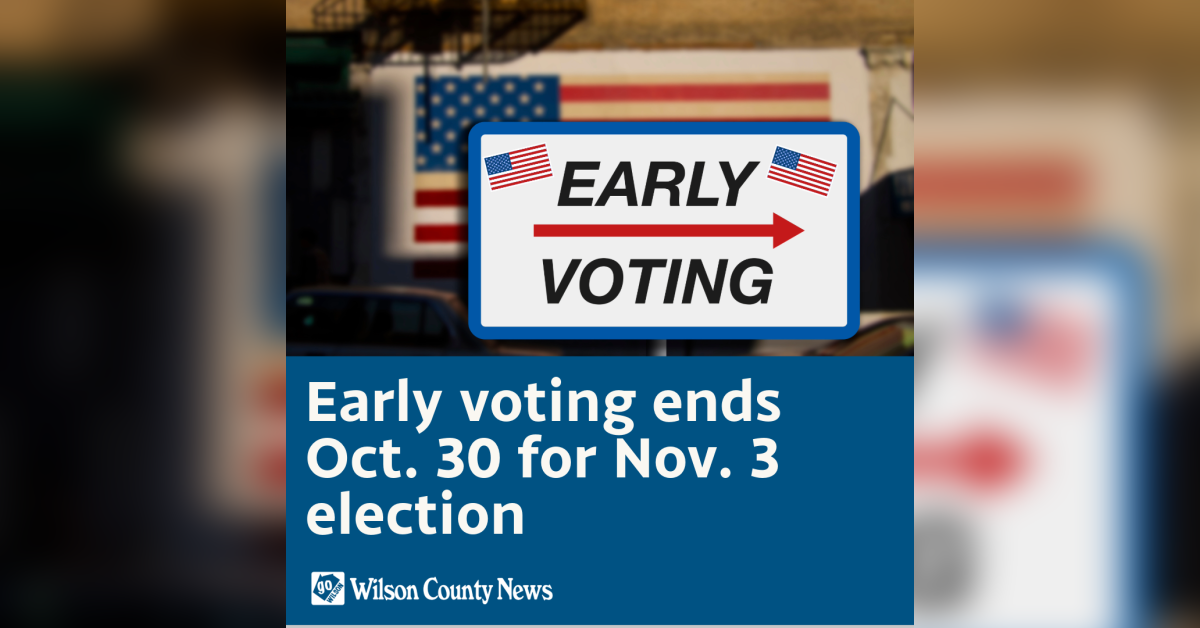 Early voting ends Oct. 30 for Nov. 3 election