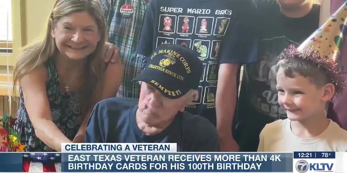 East Texas veteran receives over 4,000 cards for 100th birthday
