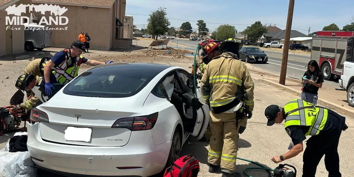 One hospitalized after being pinned in vehicle after crash