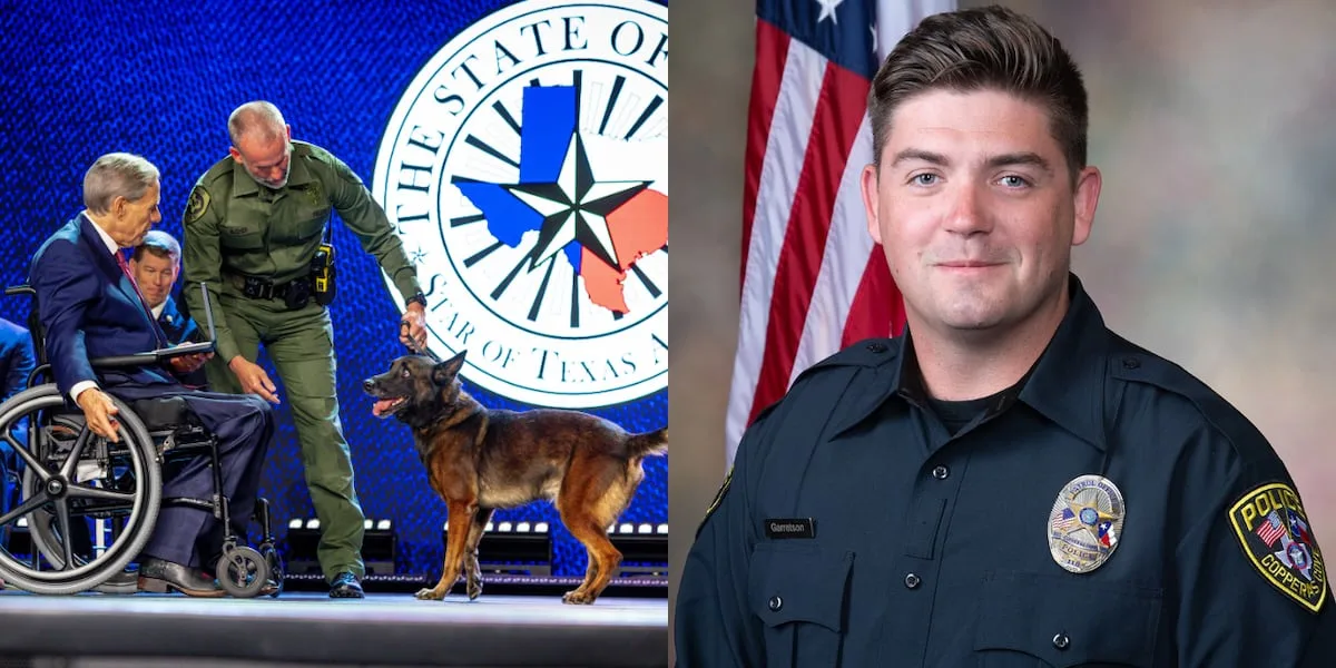 K9 Andor, Officer Elijah Garretson honored with Star of Texas Awards