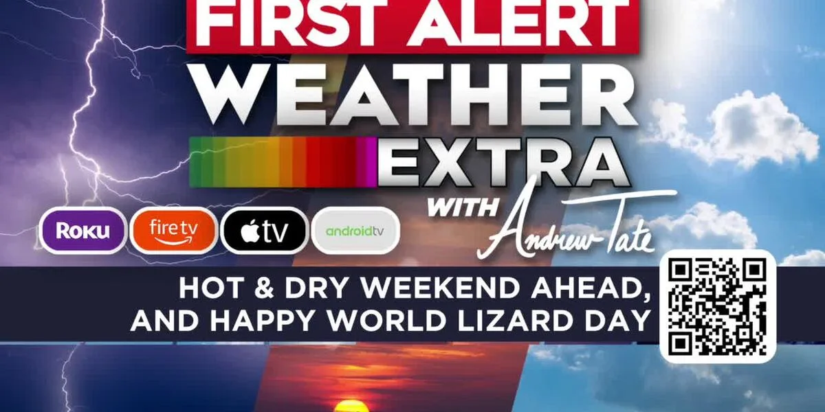 Hot & Dry Weekend Ahead, and Happy World Lizard Day | August 14, 2026