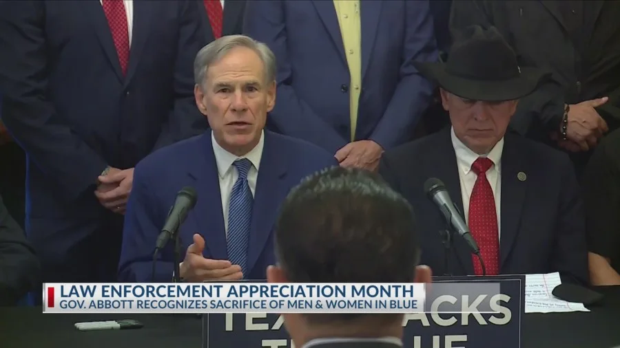 Abbott proclaims October as law enforcement appreciation month