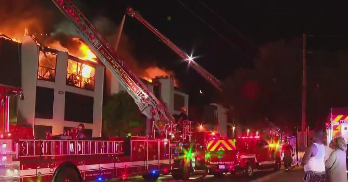 Dozens of people displaced after 3-alarms fire destroys Dallas condominium, officials say