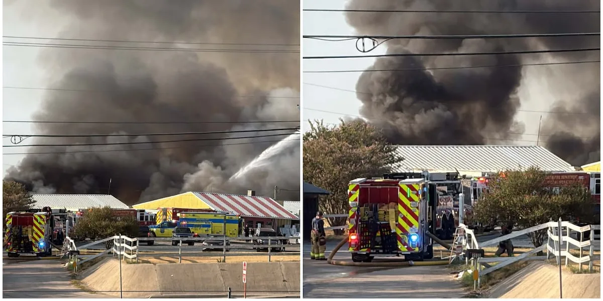 Two injured after fire at Austin Country Flea Market sparks multi-acre brush fire