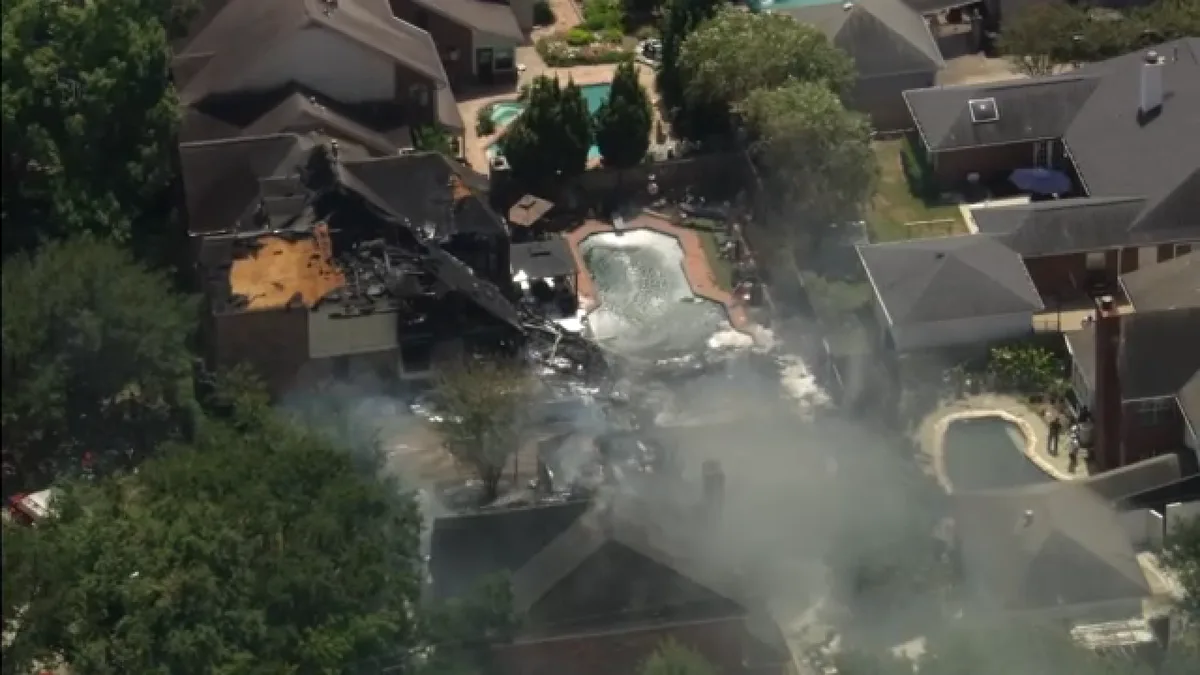 Cy-Fair fire crews battle 2 adjacent house fires in west Harris County, SkyEye13 video shows