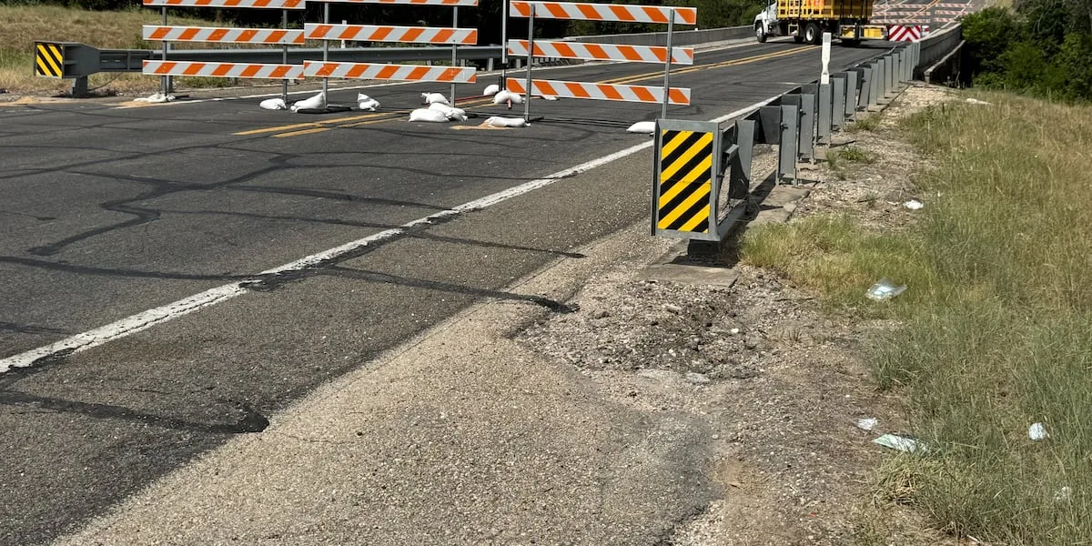 TxDOT shuts down FM 308 bridge near Elm Mott, Texas