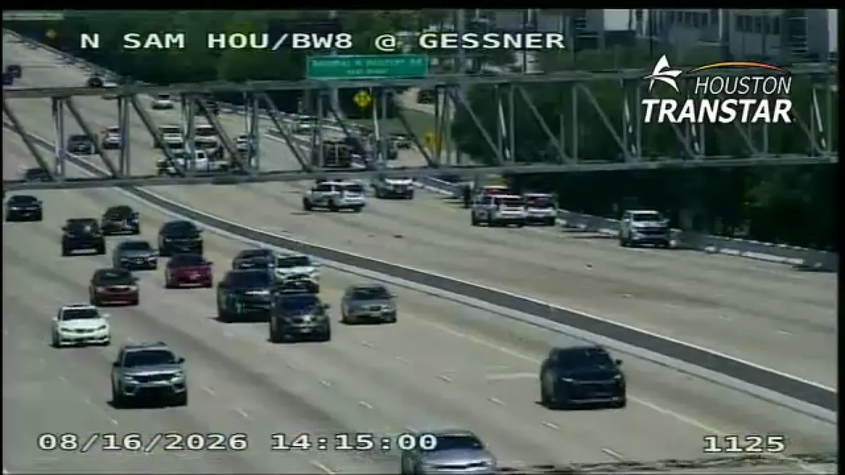 All eastbound lanes closed on Beltway 8 near Gessner Road due to motorcycle crash, Pct. 4 says
