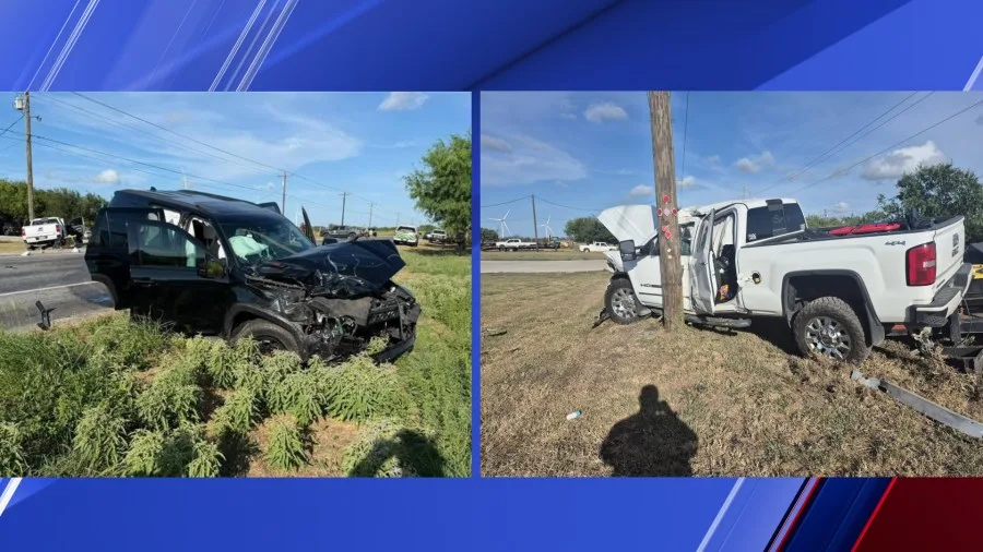 2 adults, 3 children hospitalized following two-vehicle crash in Rio Hondo