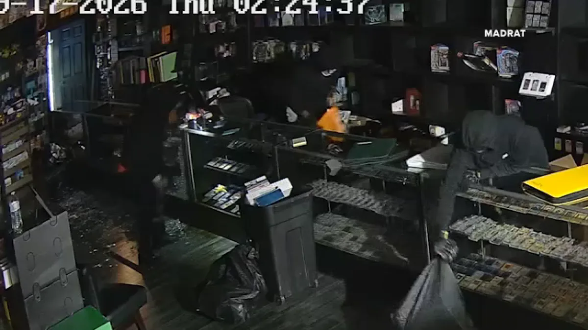 Surveillance video shows thieves targeted Houston-area trading card game shops