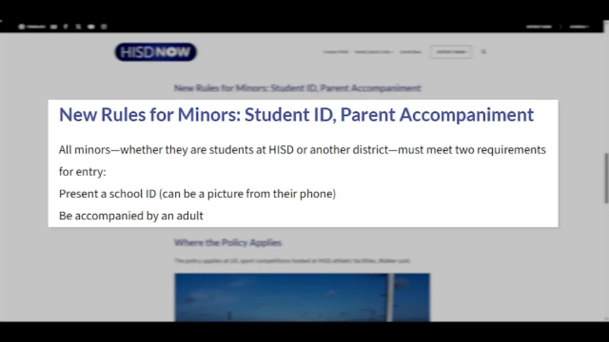 Houston ISD to implement new rules for athletic events