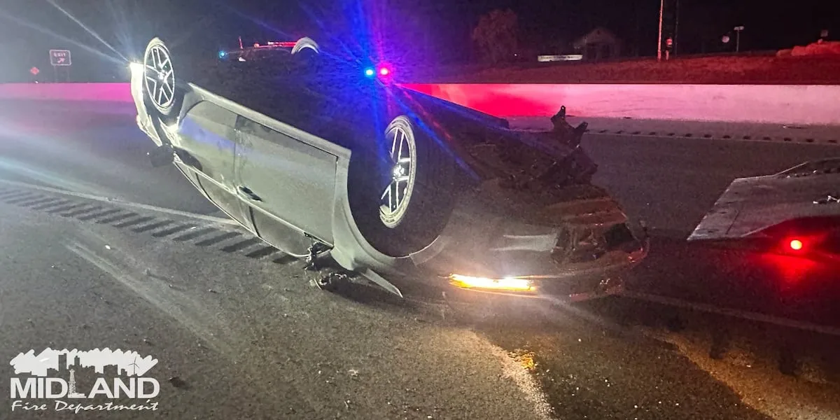 Two hospitalized after two-car crash in Midland