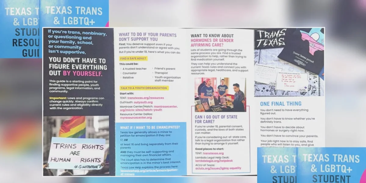 Texas students getting transgender resource mailers - but from who?