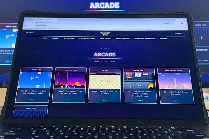 White House website debuts 5 low-res arcade video games that promote Trump's agenda