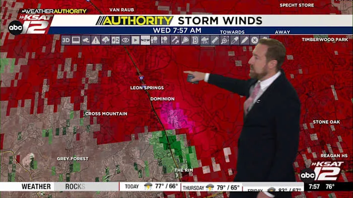 Reports of tornado touching down in northwest Bexar County near The Rim