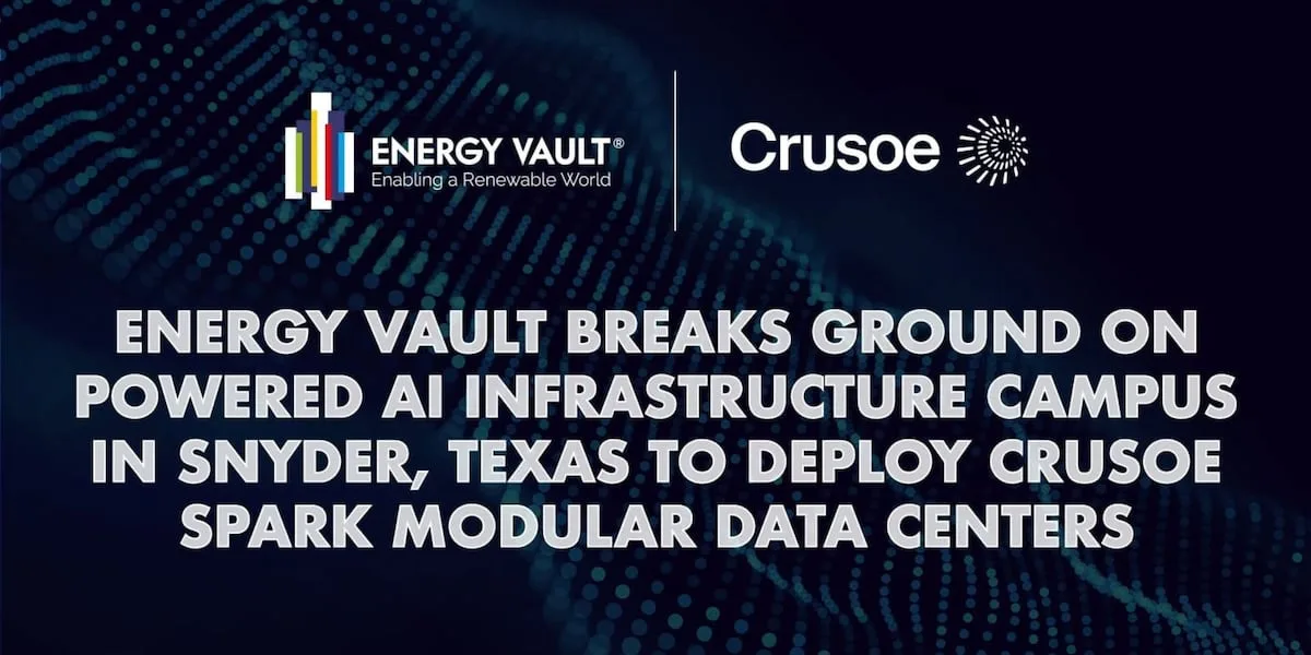 Energy Vault begins building AI infrastructure campus in Snyder