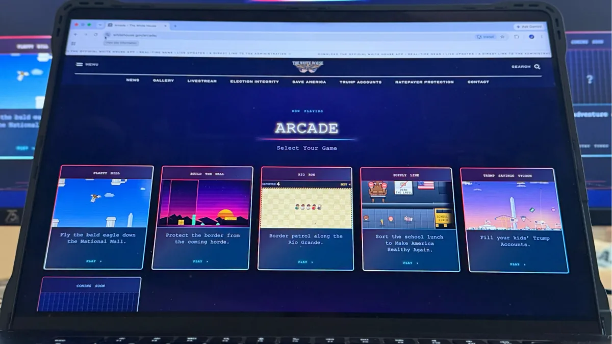 White House website debuts 5 retro arcade video games that promote Trump's agenda