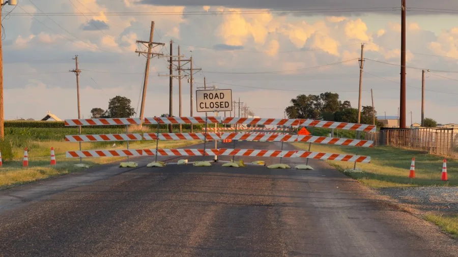 Large sinkhole in Lubbock County causes road closure