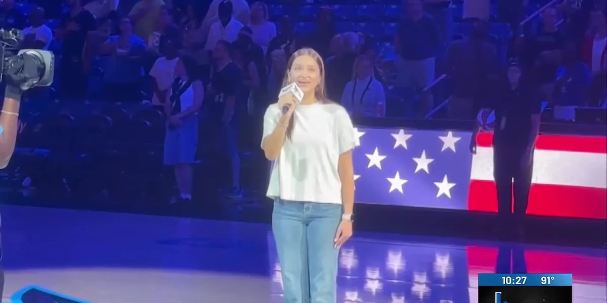 Durant student performs national anthem at Dallas Wings game