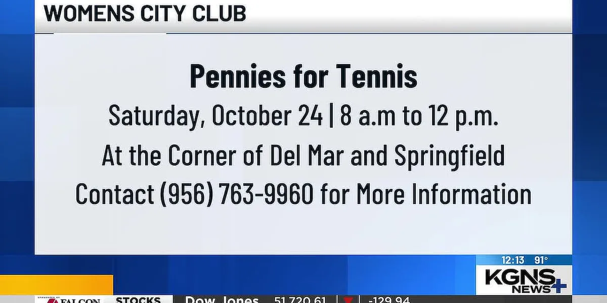 Women's City Club to hold annual Pennies for Tennies fundraiser