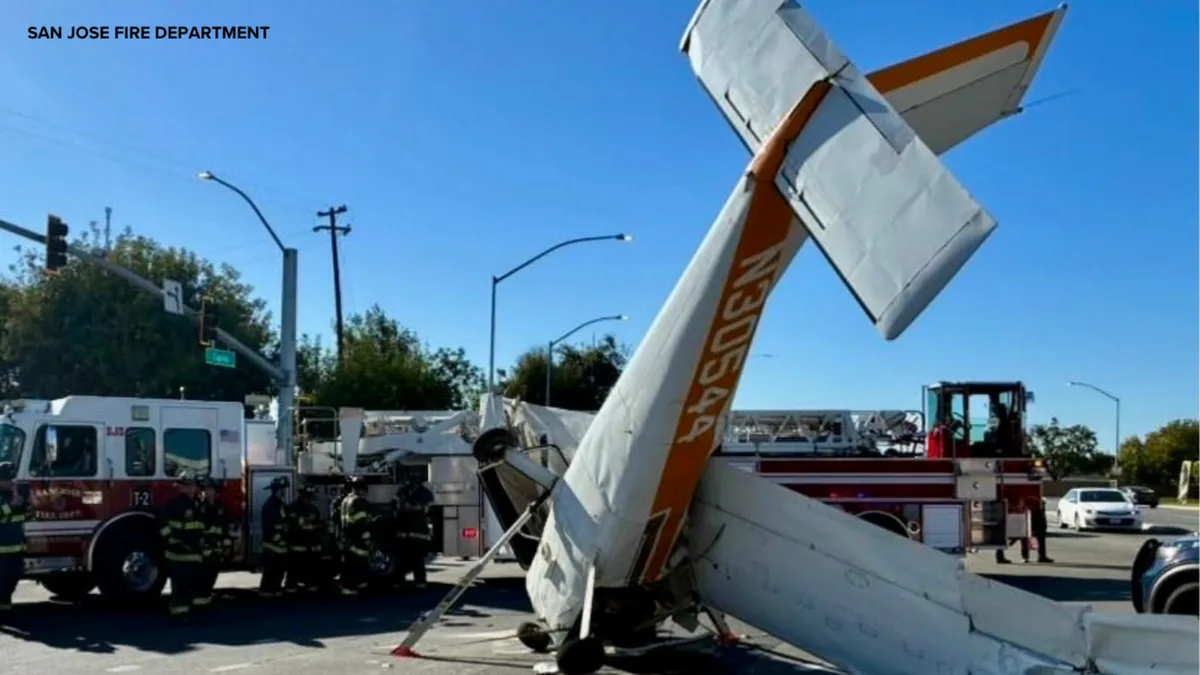 2 adults, 1 child injured in plane crash on San Jose expressway, fire department says