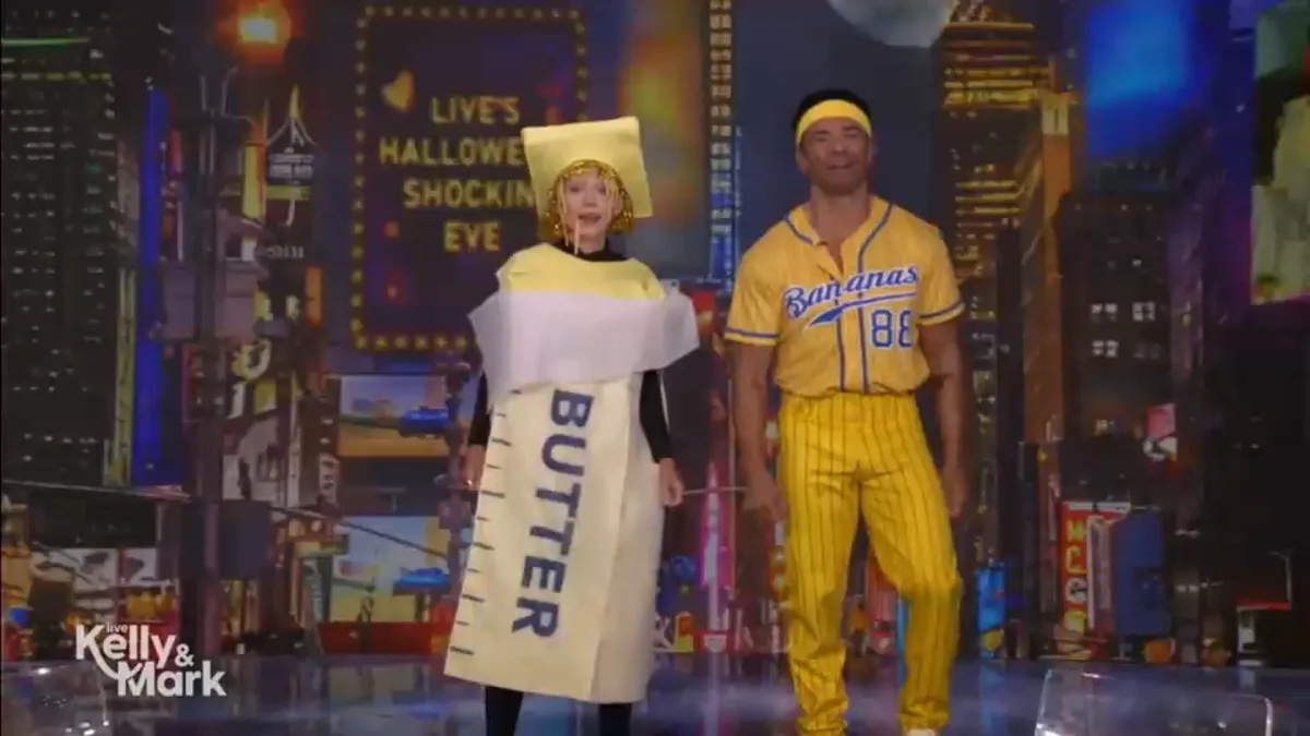 Kelly Ripa and Mark Consuelos transform into pop culture icons for annual Halloween show