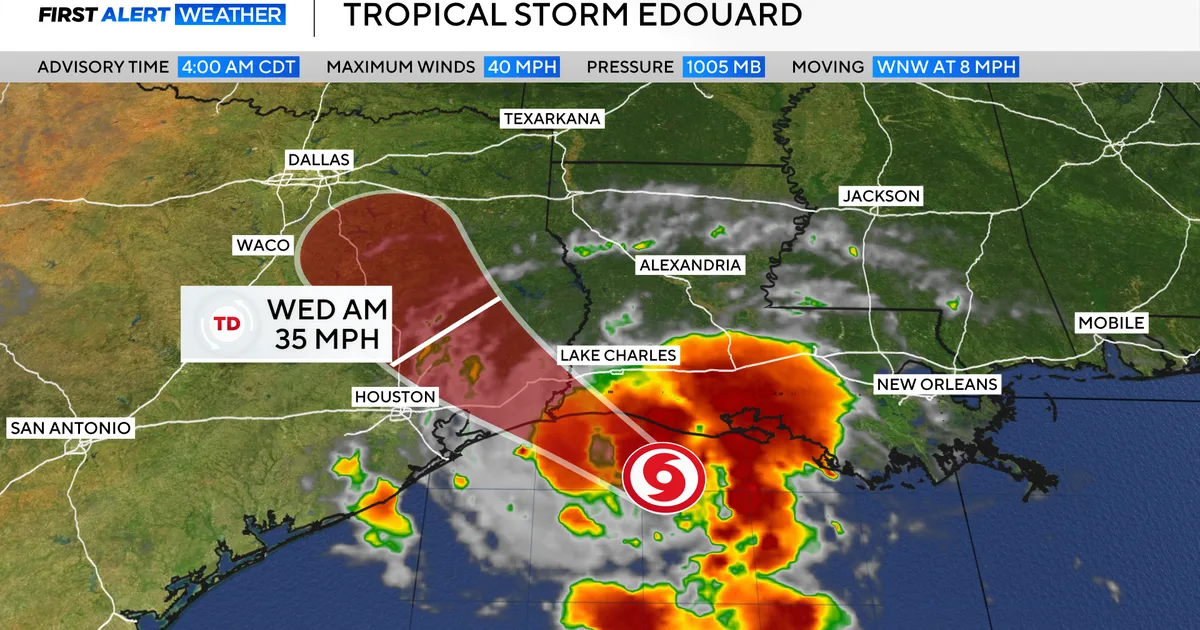 Will Tropical Storm Edouard impact North Texas? A look at its path.
