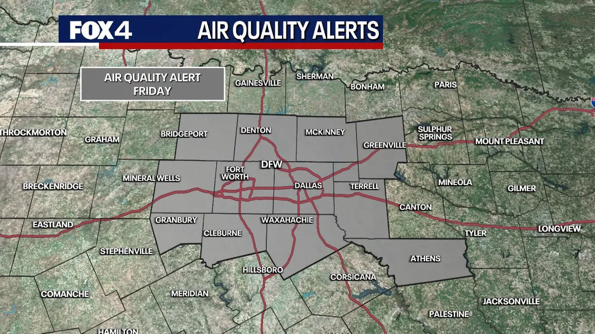 Dallas Weather: Sunny and hot weekend with poor air quality