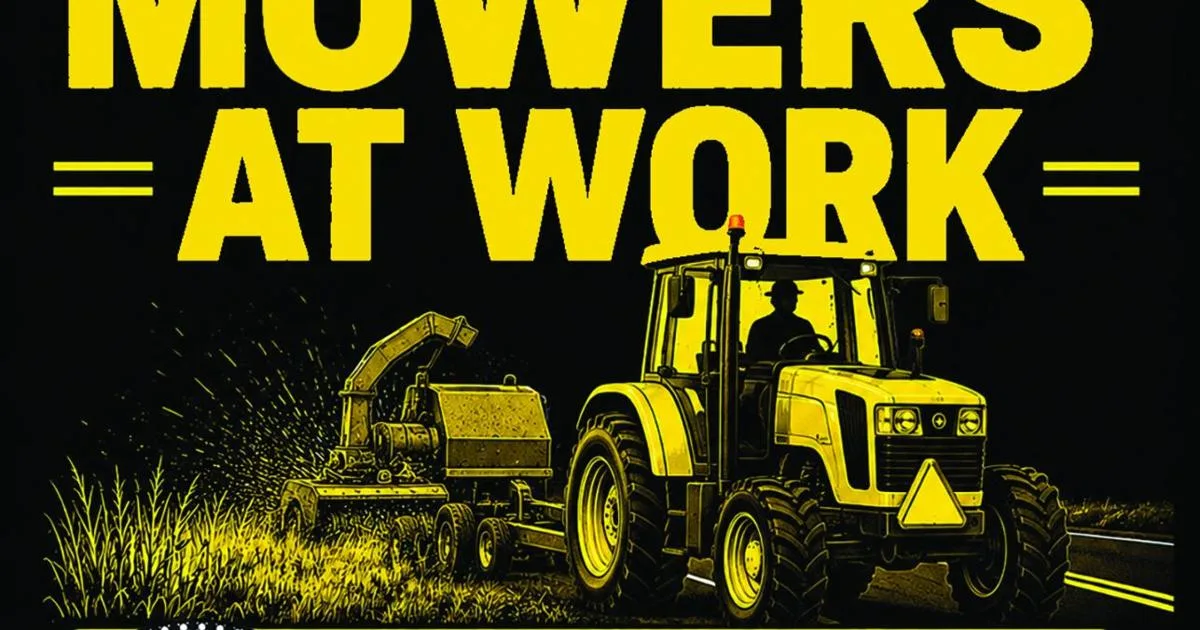 County urges caution around mowing crews