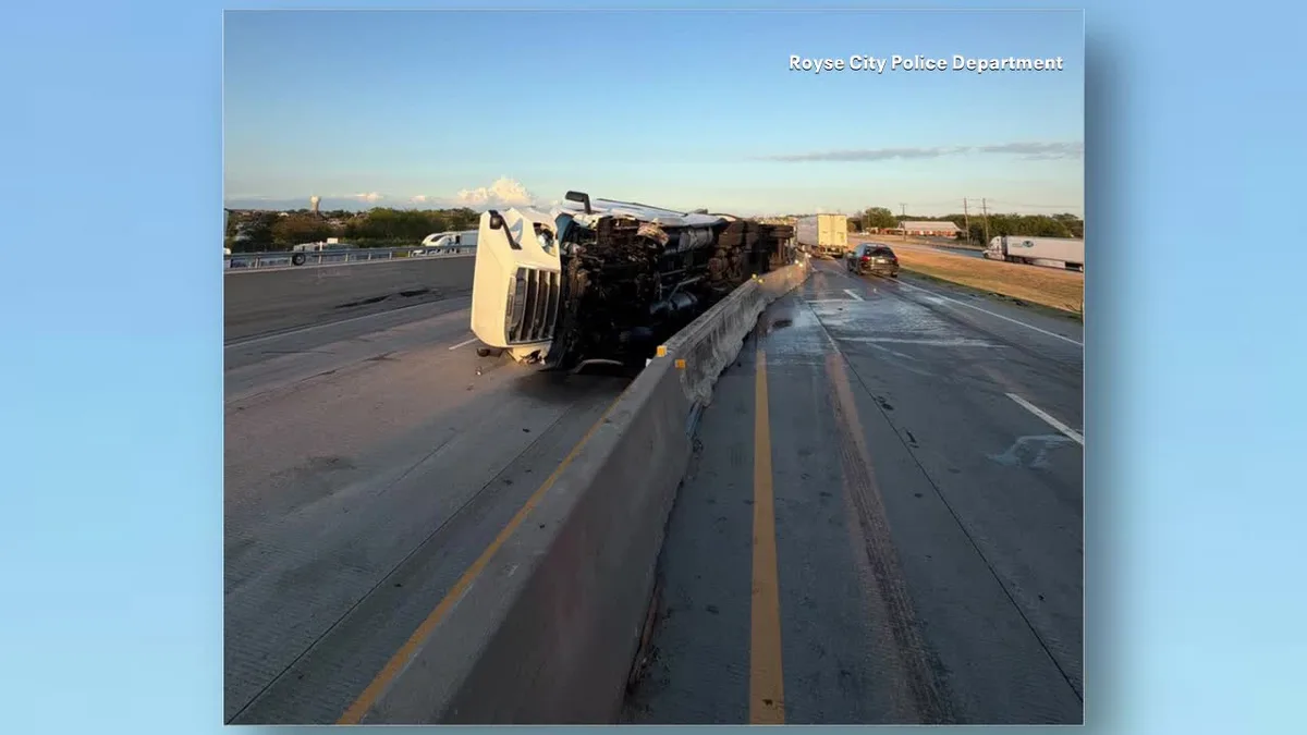 Overturned 18-wheeler shuts down I-30 in Royse City for over 12 hours
