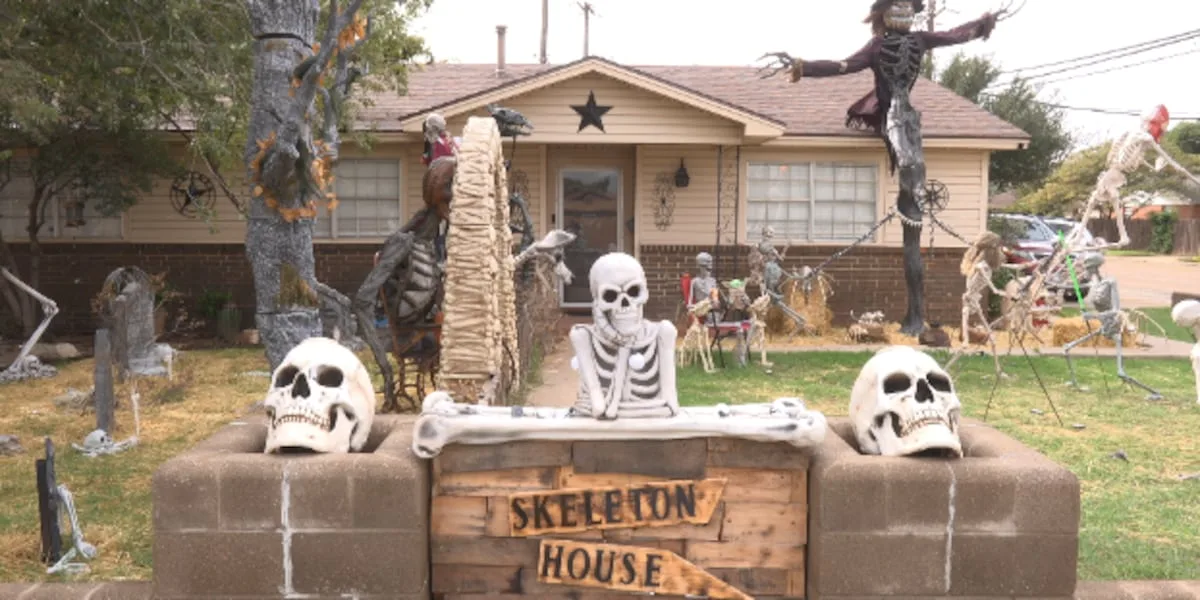 The Skeleton House in Lubbock is getting residents ready for Halloween season